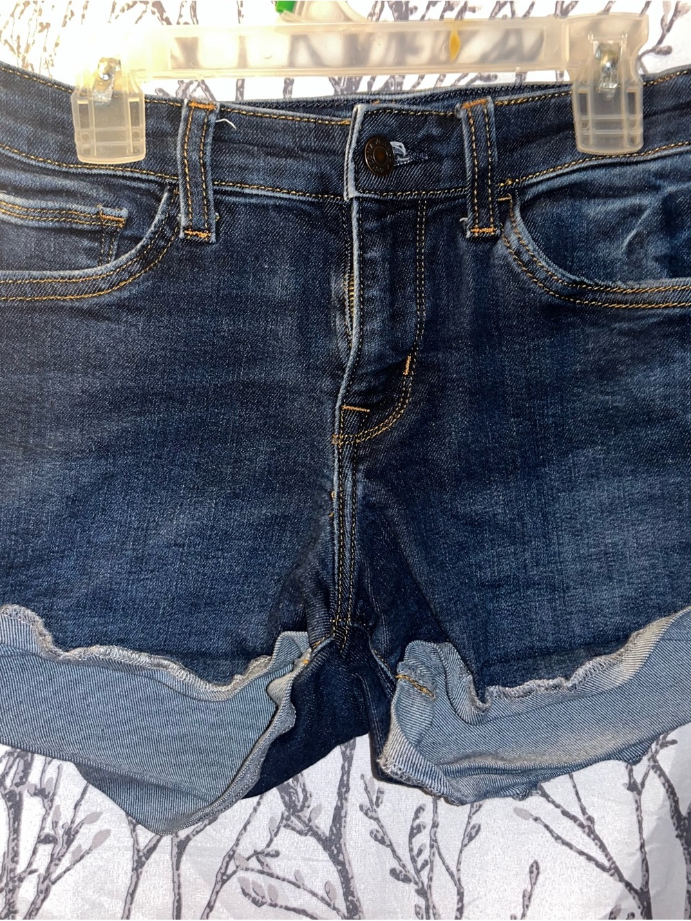 Arizona Dark Blue Denim Cuffed Jean Shorts